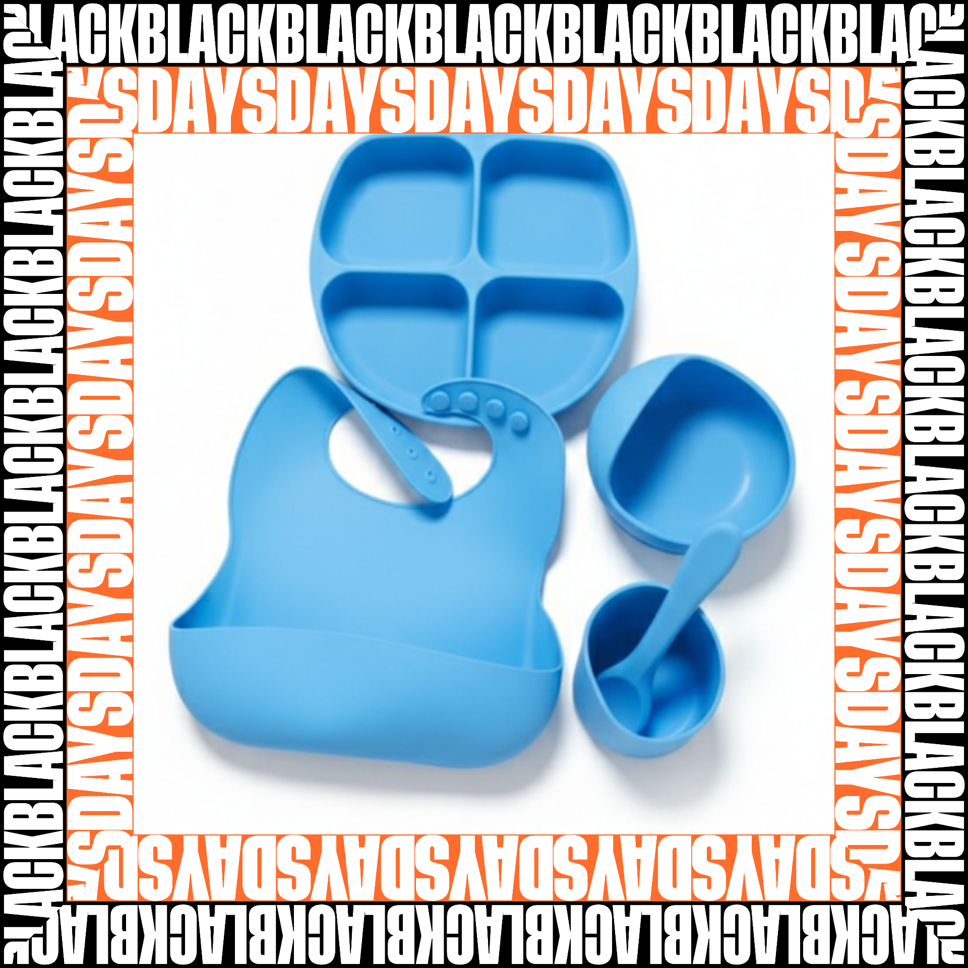 SET VAJILLA SILICONAPARA BEBÉS BLACKDAYS